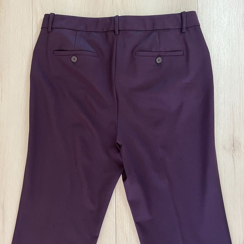 Theory Custom Max 2 Edition Virgin Wool in Dark Plum Stretch Mid Rise Size 10 - Picture 14 of 15